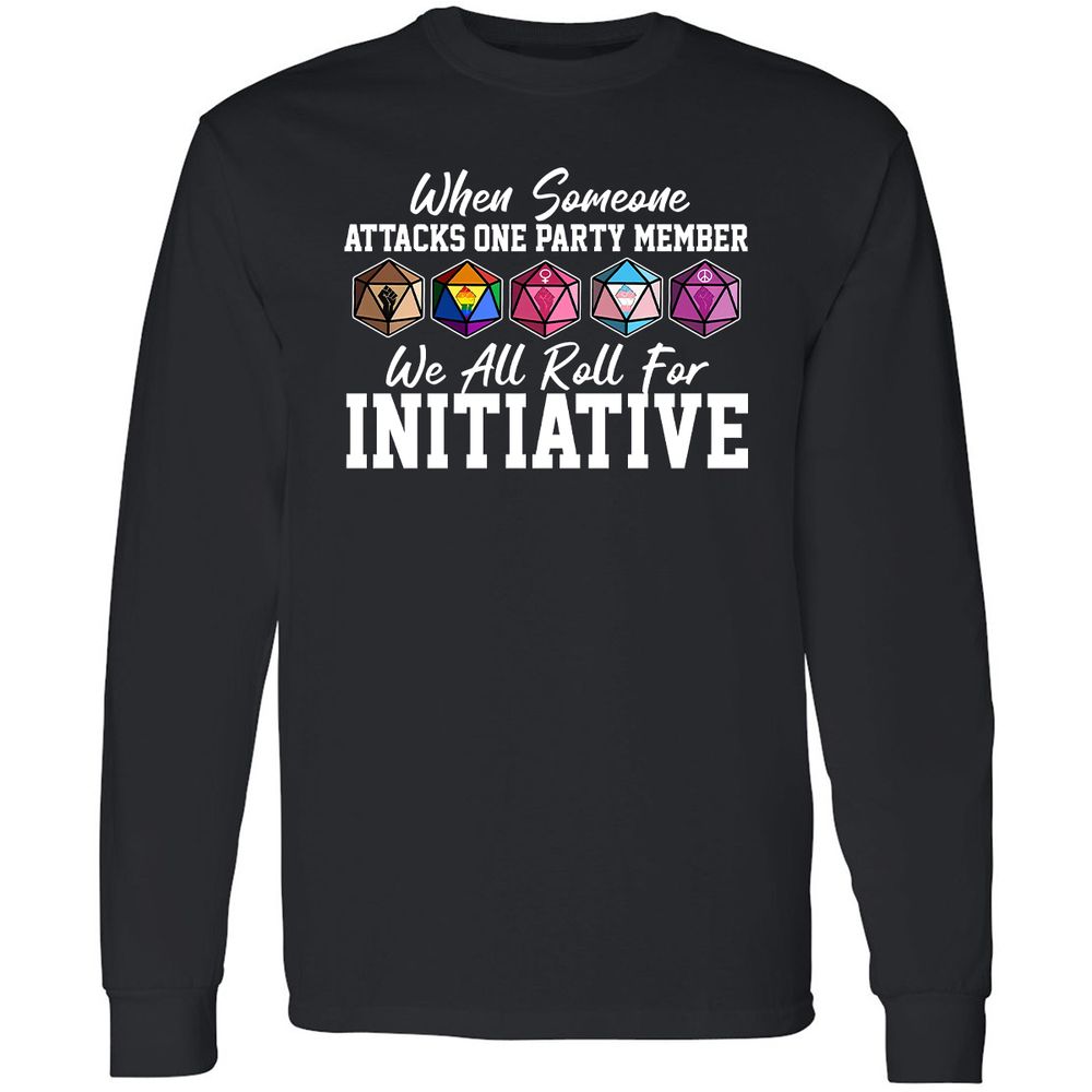 LGBT Roll For Initiative Long Sleeve T-Shirt - Black - 1