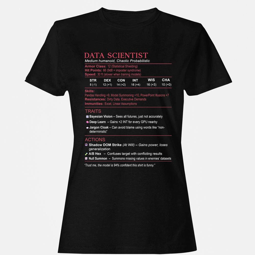 Data Scientist Stats Women's T-Shirt - Black - 1