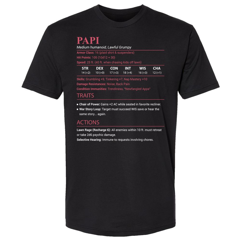 Papi Stats Premium Unisex T-Shirt - Black - 1