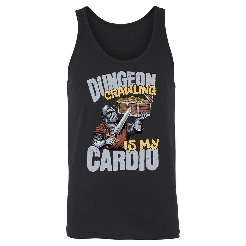 Dungeon Crawling Is My Cardio Unisex Jersey Tank - Black - 1
