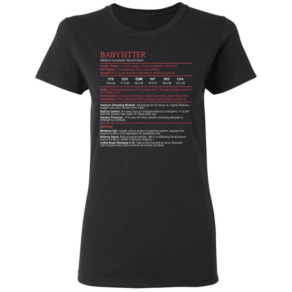 Baby Sitter Stats Block - Black - 1