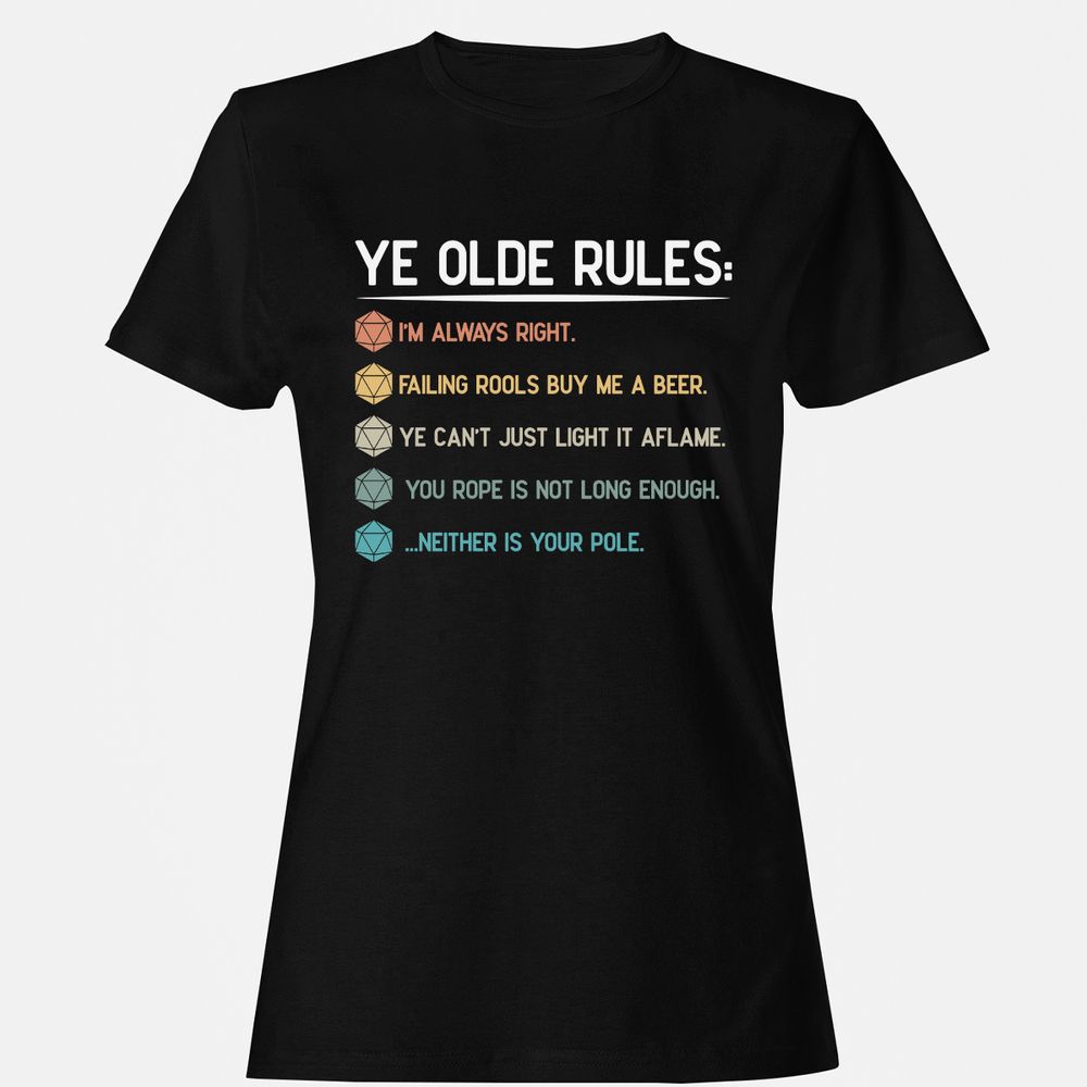 Dungeon Master Rules – Ye Olde RPG Women's T-Shirt - Black - 1