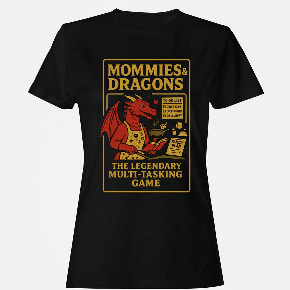 Mommies & Dragons Women's T-Shirt - Black - 1