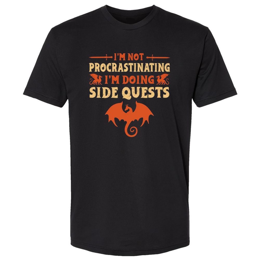 I'm Doing Side Quests Premium Unisex T-Shirt - Black - 1