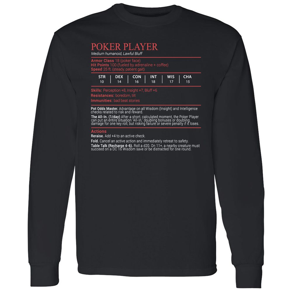 Poker Player Stats Block - Black - 1