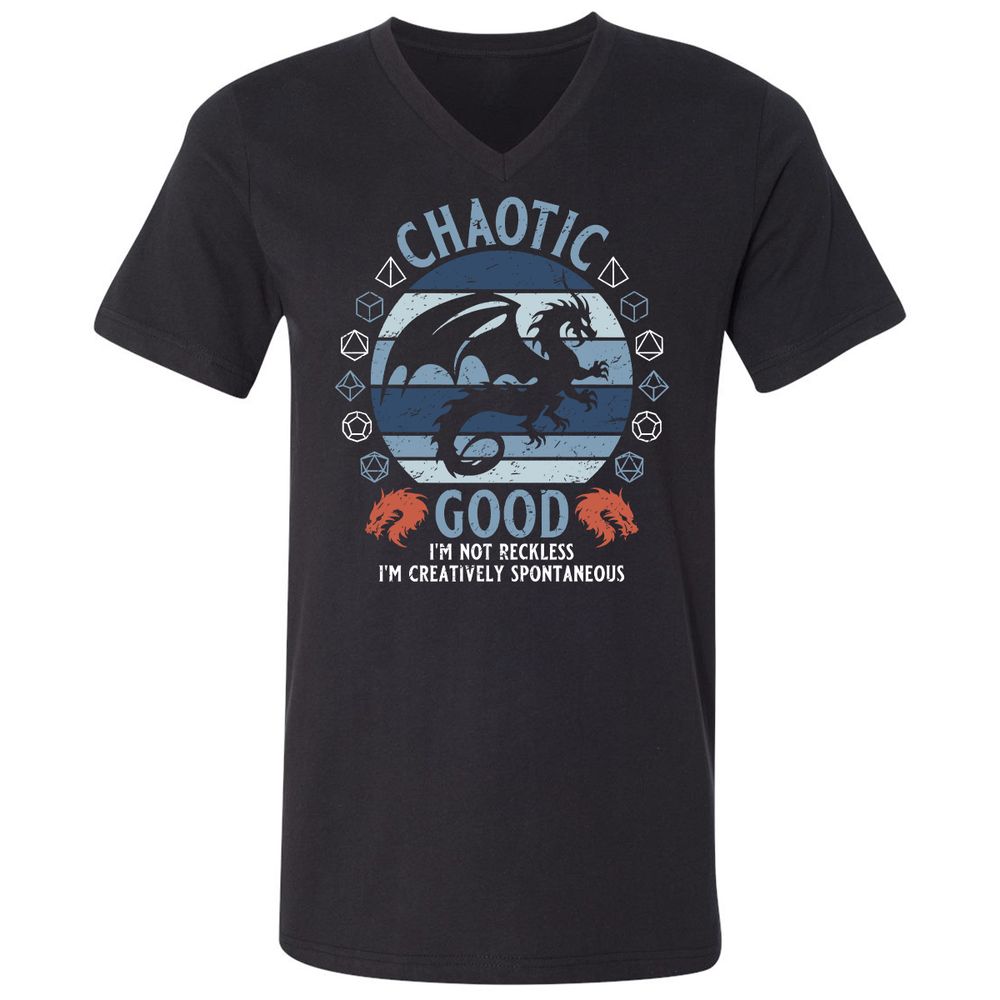 Chaotic Good 2 Unisex V-Neck T-Shirt - Black - 1