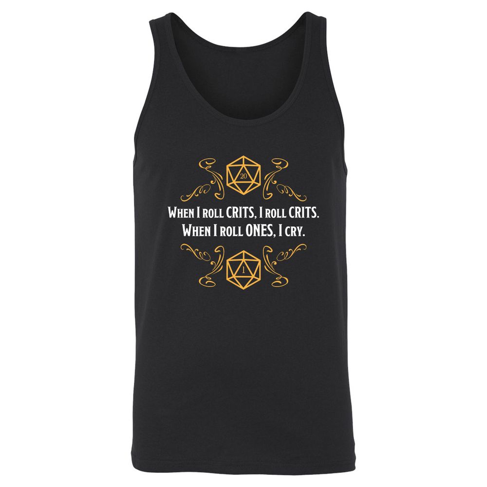 When I Roll Crits Unisex Jersey Tank - Black - 1