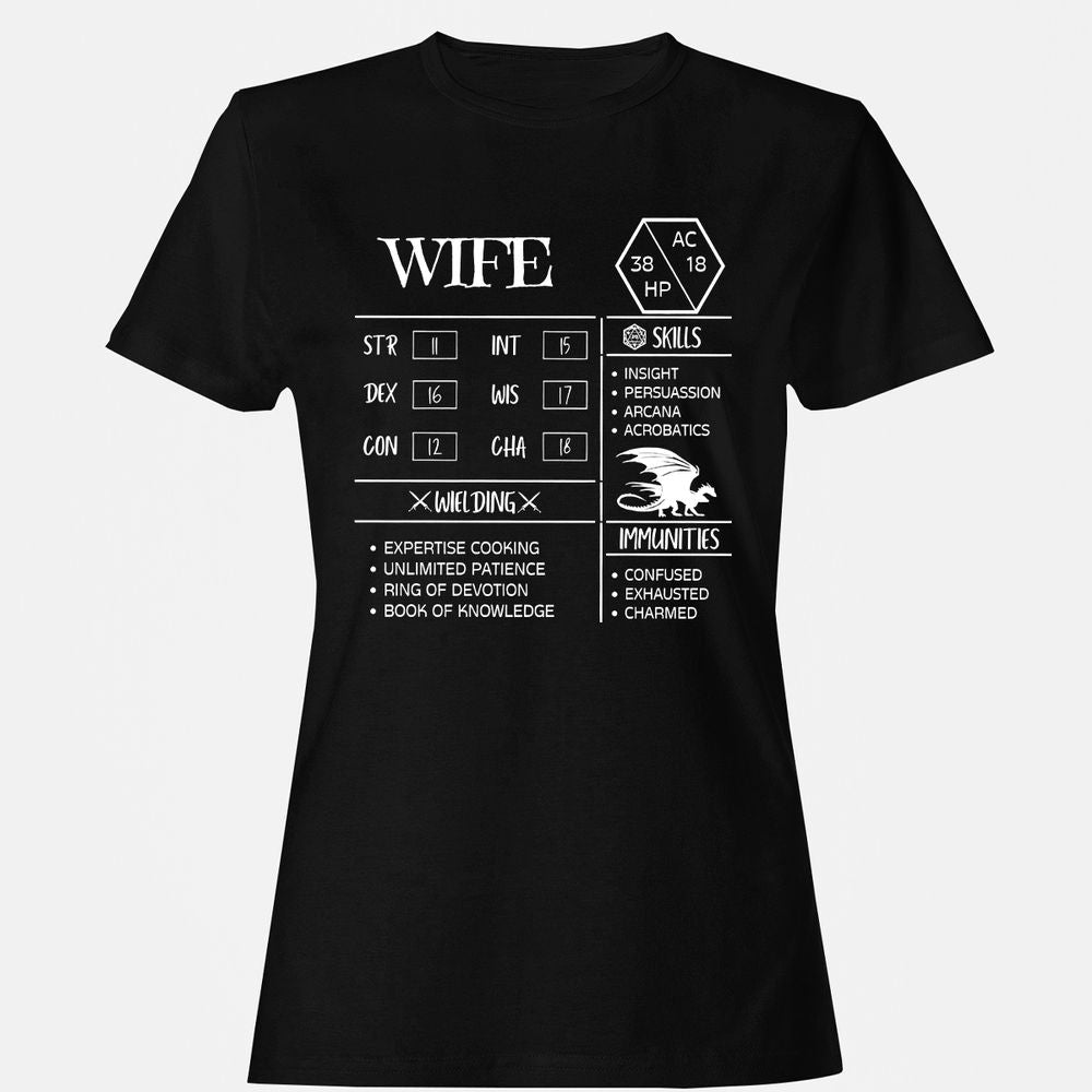 Wife Stats 2 Women's T-Shirt - Black - 1