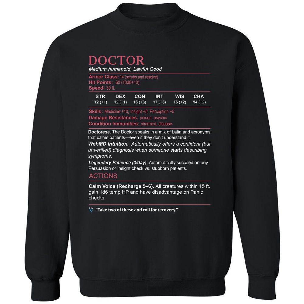 Doctor Stats Classic Unisex Sweatshirt - Black - 1