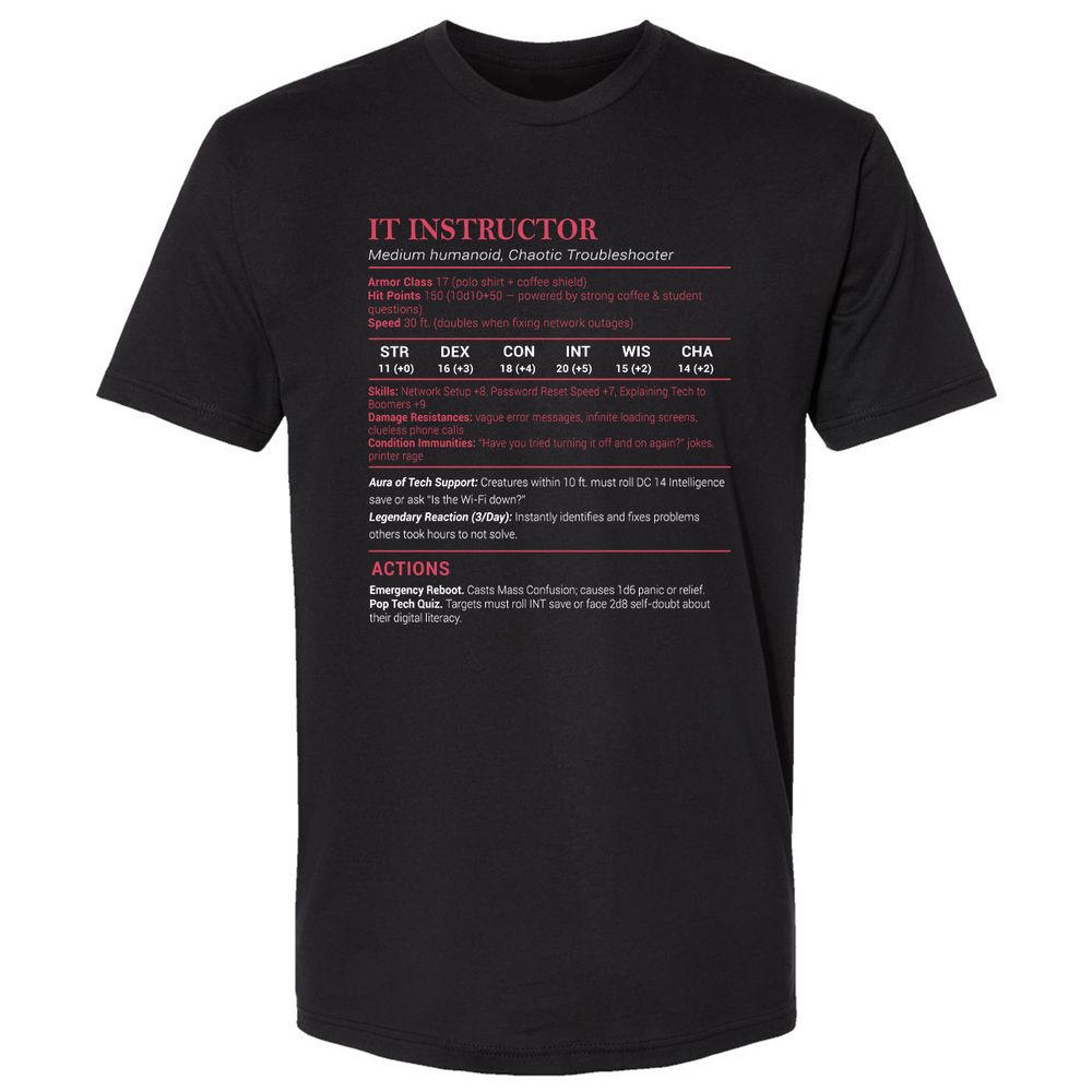 IT Instructor Premium Unisex T-Shirt - Black - 1