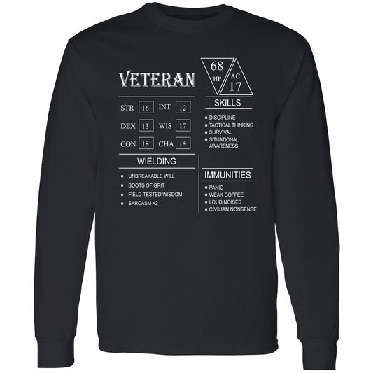 Veteran New Long Sleeve T-Shirt - Black - 1