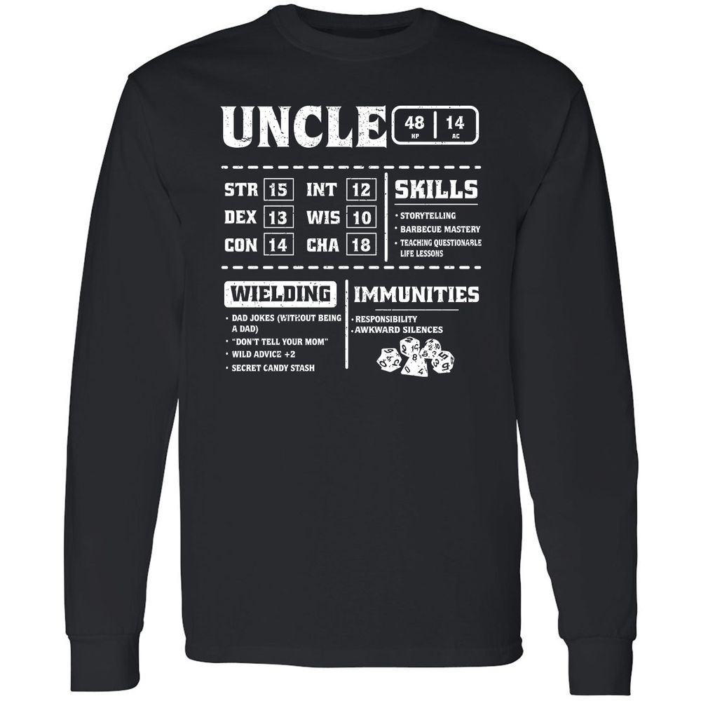 Uncle Stats Long Sleeve T-Shirt - Black - 1