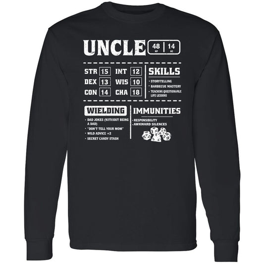 Uncle Stats Long Sleeve T-Shirt - Black - 1