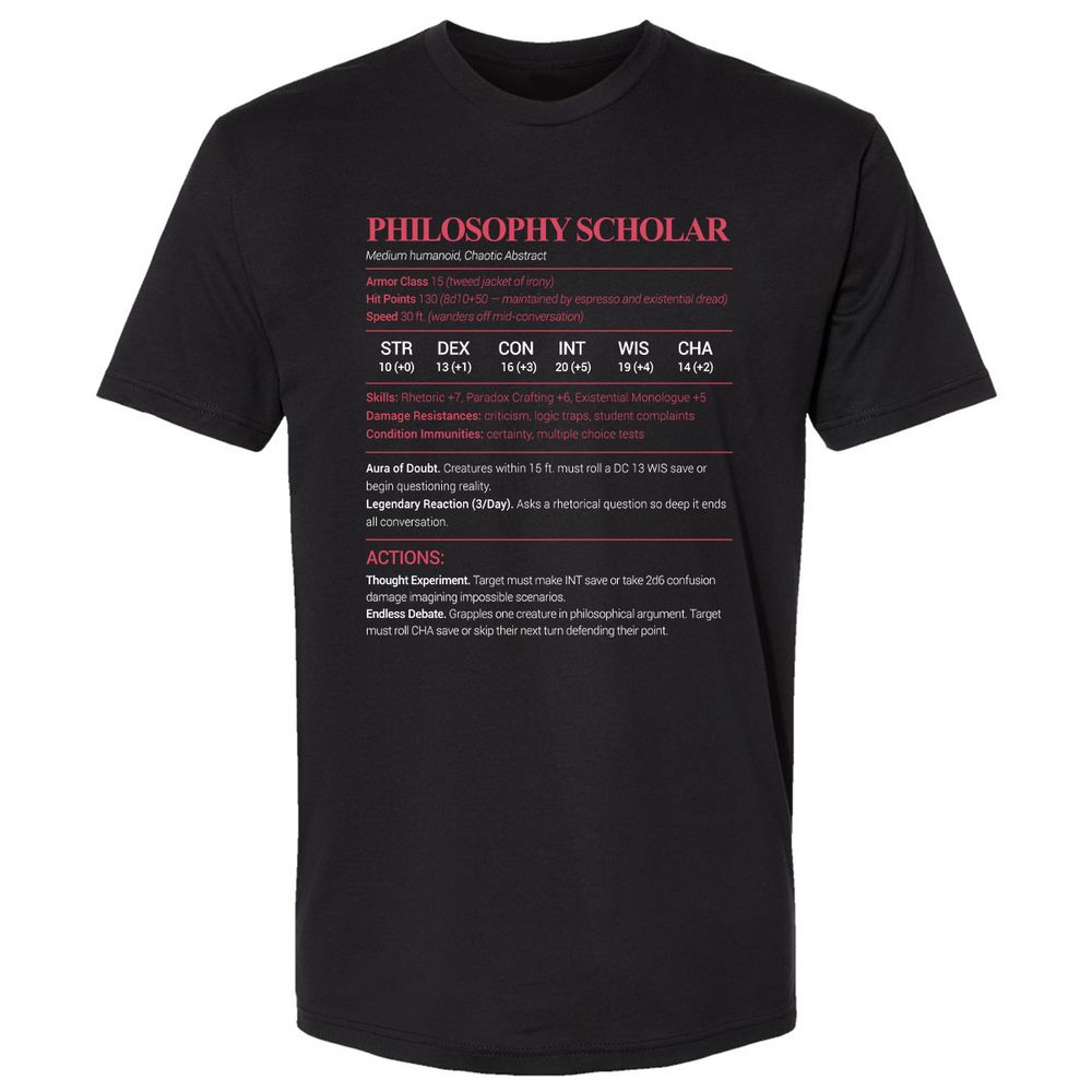 Philosophy Scholar Premium Unisex T-Shirt - Black - 1