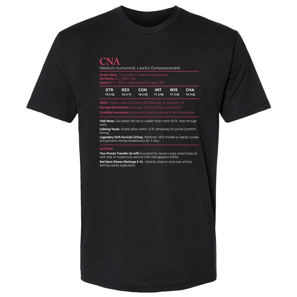 CNA Stats Premium Unisex T-Shirt - Black - 1