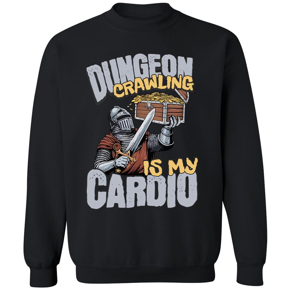 Dungeon Crawling Is My Cardio Classic Unisex Sweatshirt - Black - 1