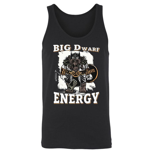 Big Dwarf Energy Unisex Jersey Tank - Black - 1