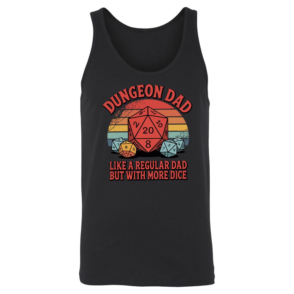 Dungeon Dad With More Dice Unisex Jersey Tank - Black - 1