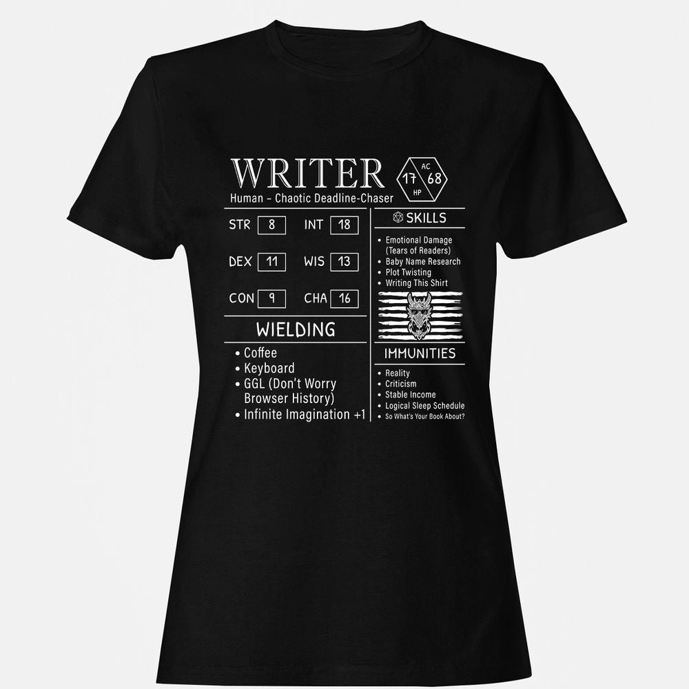 Writer Stats New Women's T-Shirt - Black - 1