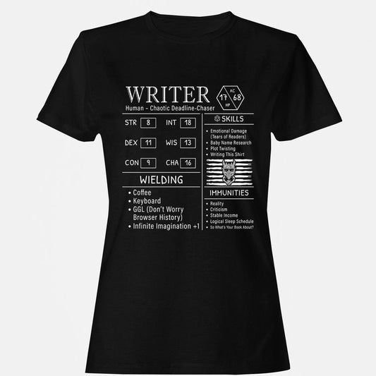 Writer Stats New Women's T-Shirt - Black - 1