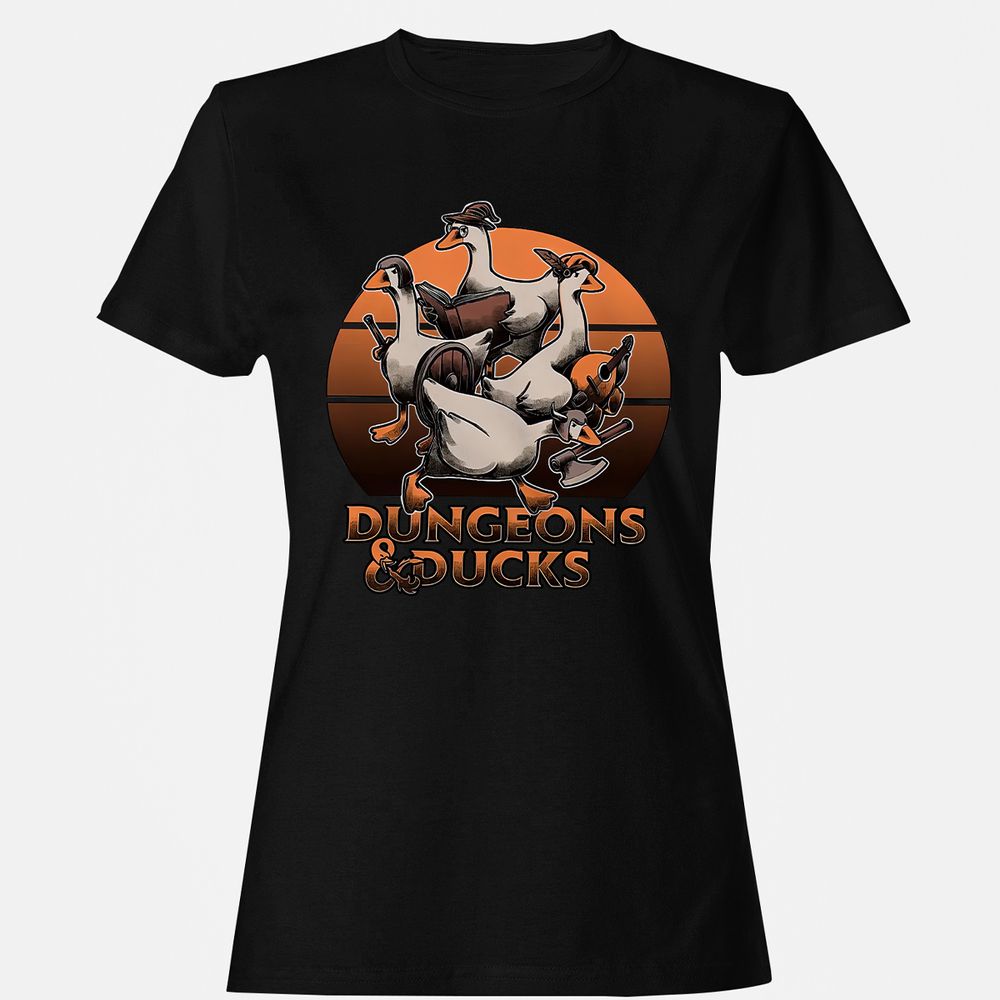 Dungeons And Ducks Women's T-Shirt - Black - 1