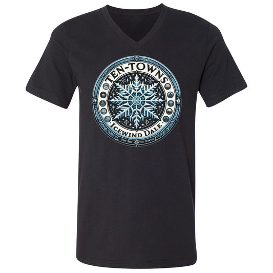 Ten-Towns Icewind Dale Unisex V-Neck T-Shirt - Black - 1