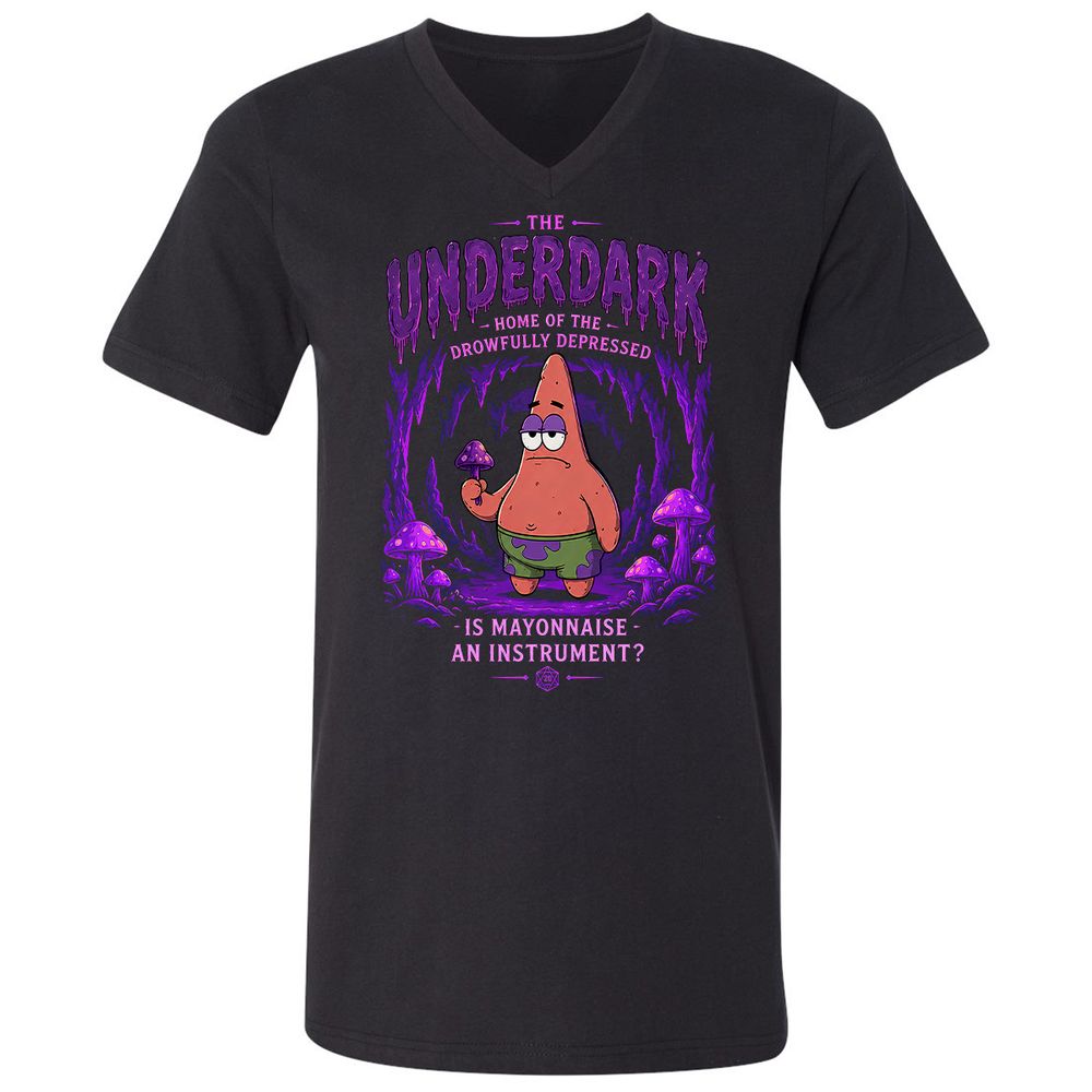 The Underdark Unisex V-Neck T-Shirt - Black - 1