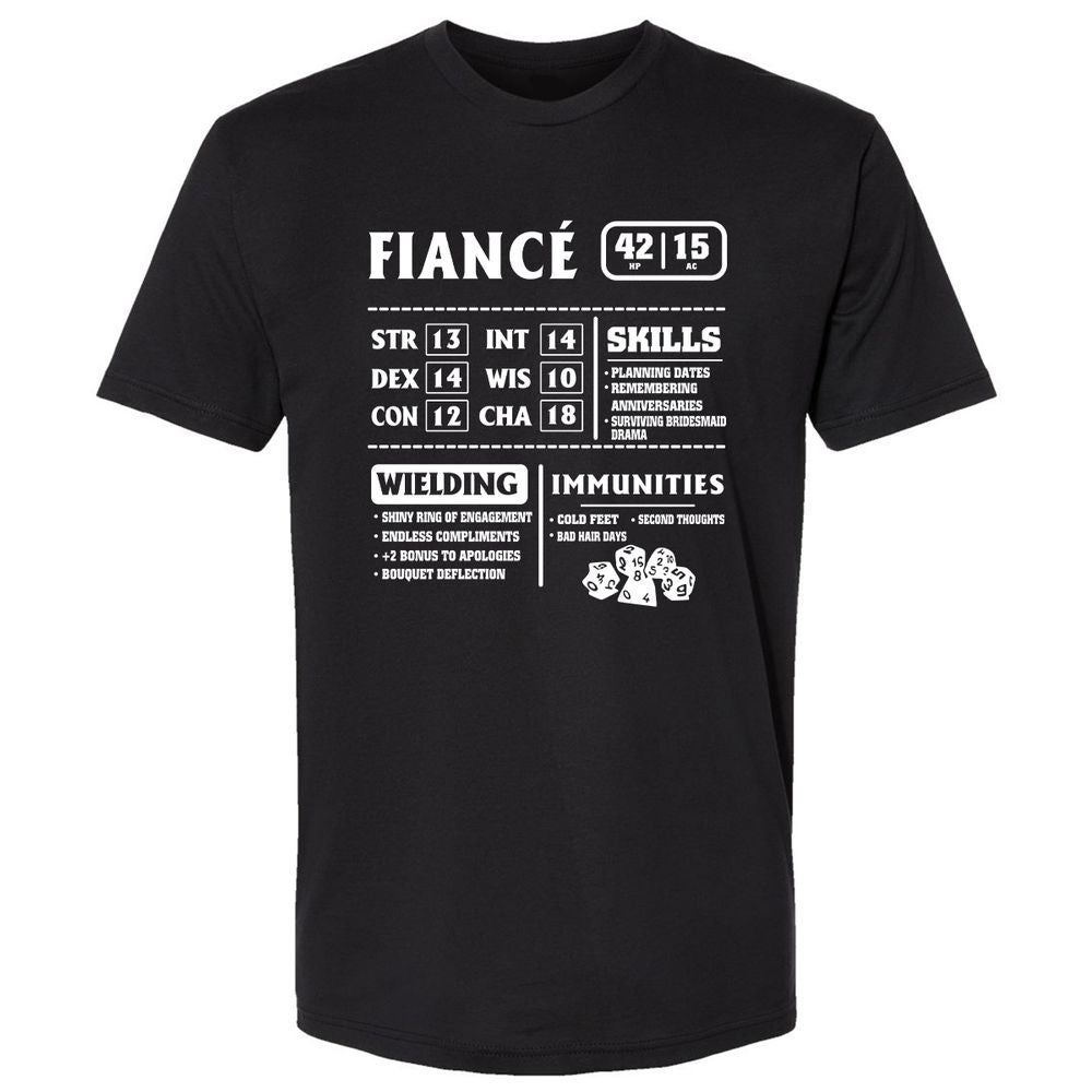 Fiance Stats Premium Unisex T-Shirt - Black - 1