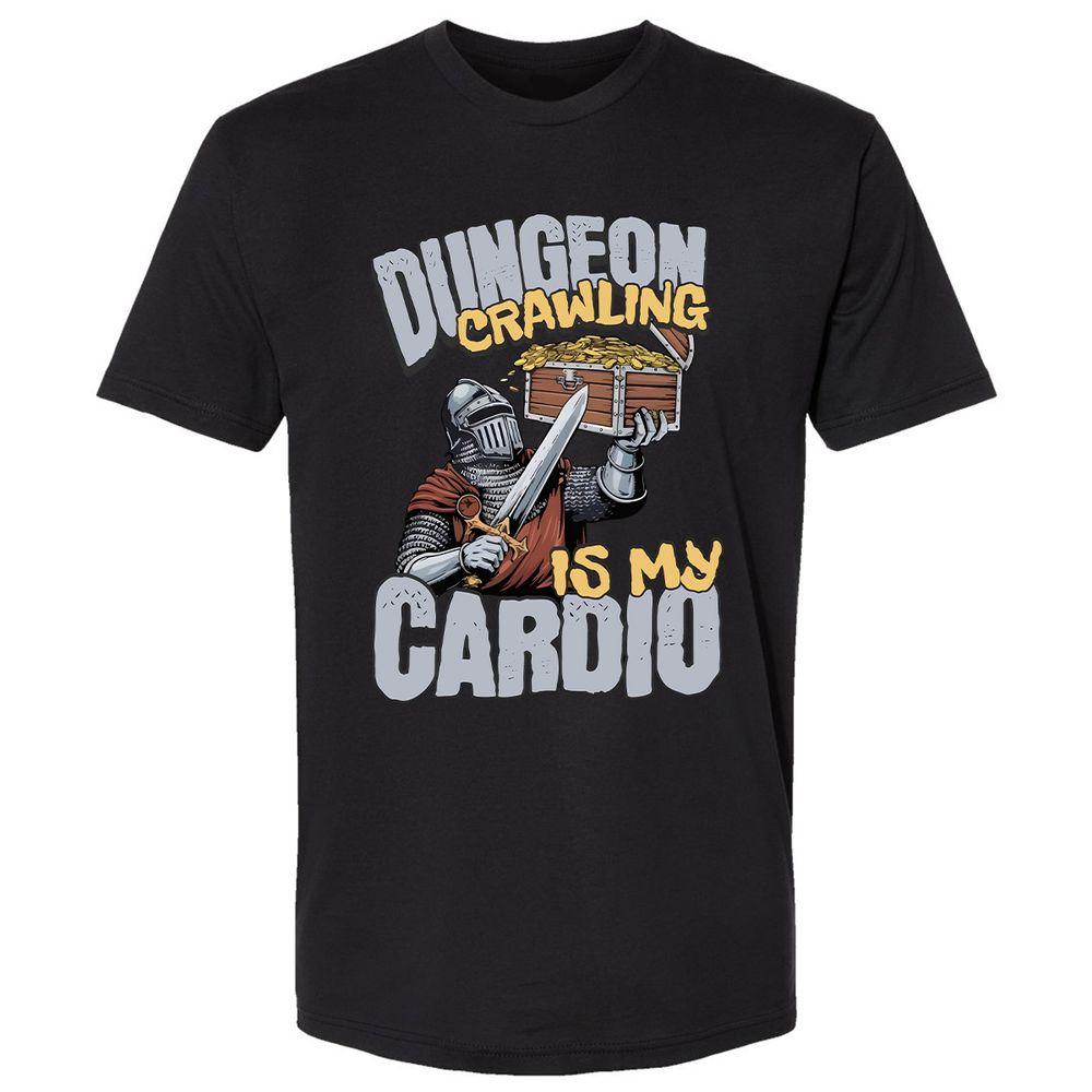 Dungeon Crawling Is My Cardio Premium Unisex T-Shirt - Black - 1