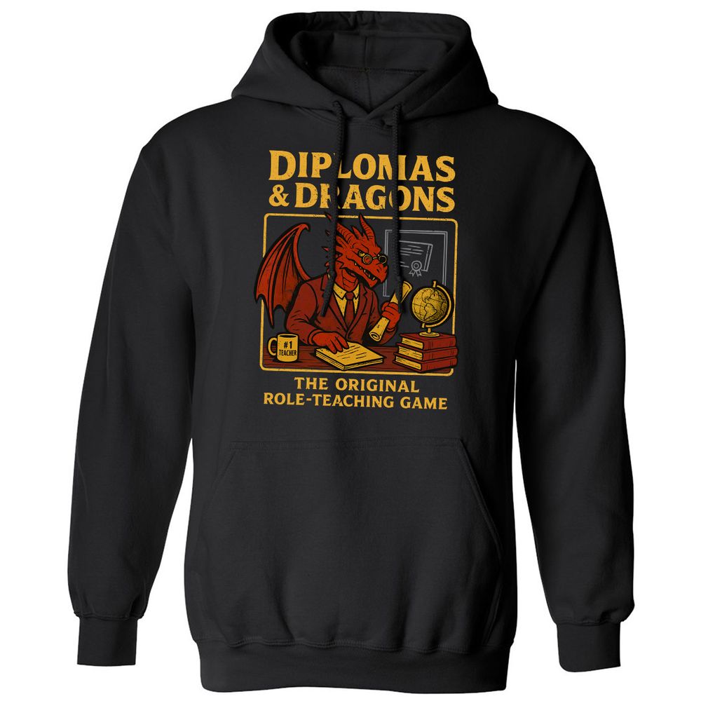 Diplomas & Dragons Classic Unisex Hoodie - Black - 1