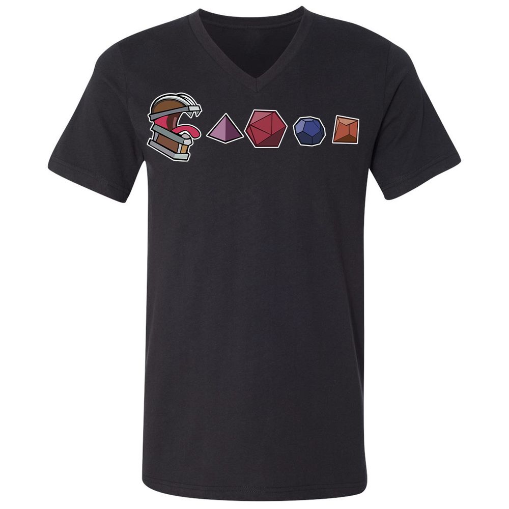 Mimic And Dices Unisex V-Neck T-Shirt - Black - 1