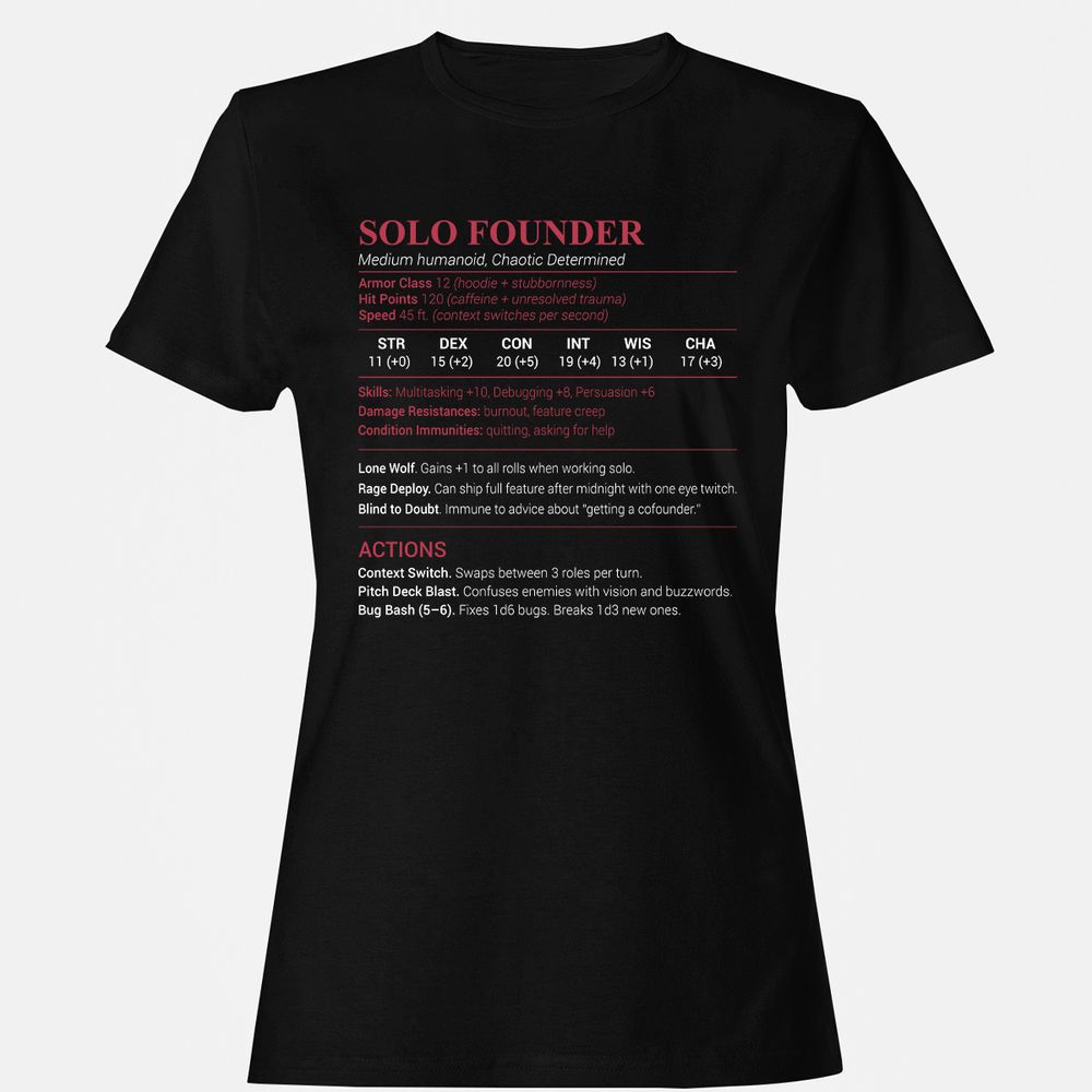 Solo Founder Women's T-Shirt - Black - 1