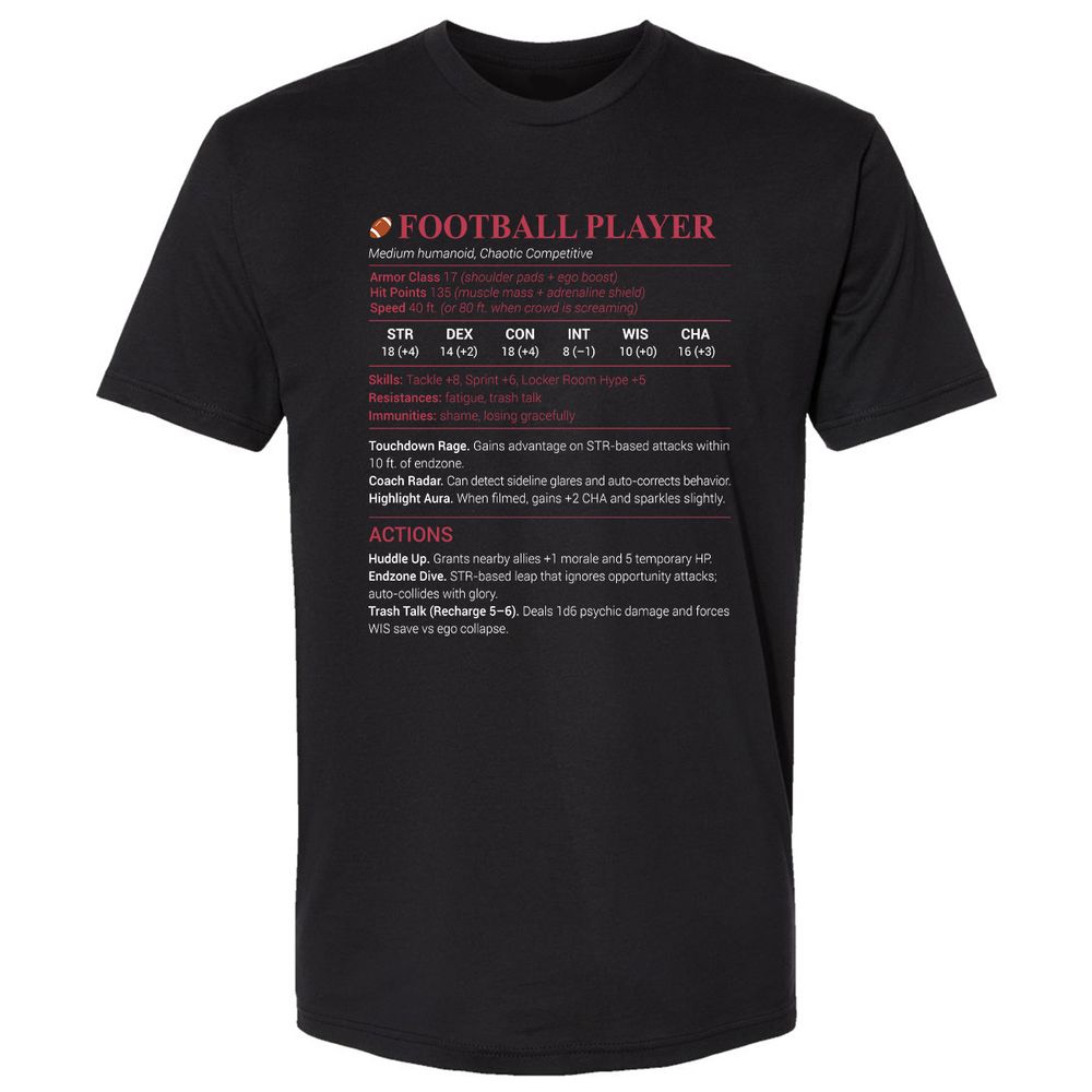 Football Player Premium Unisex T-Shirt - Black - 1