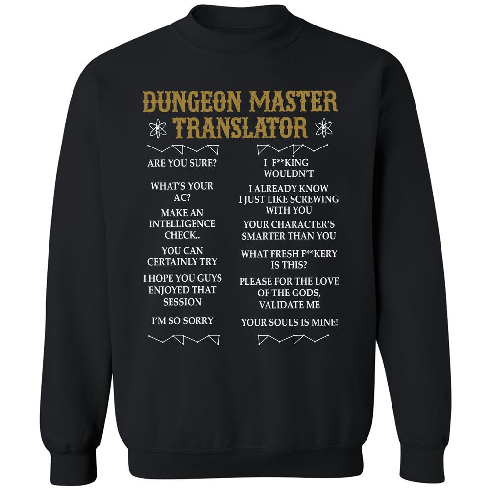 Dungeon Master Translator Classic Unisex Sweatshirt - Black - 1