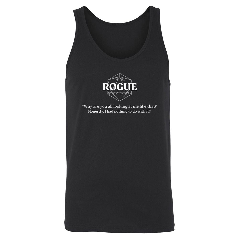 Rogue – Why Are You All Looking At Me Like That Unisex Jersey Tank - Black - 1