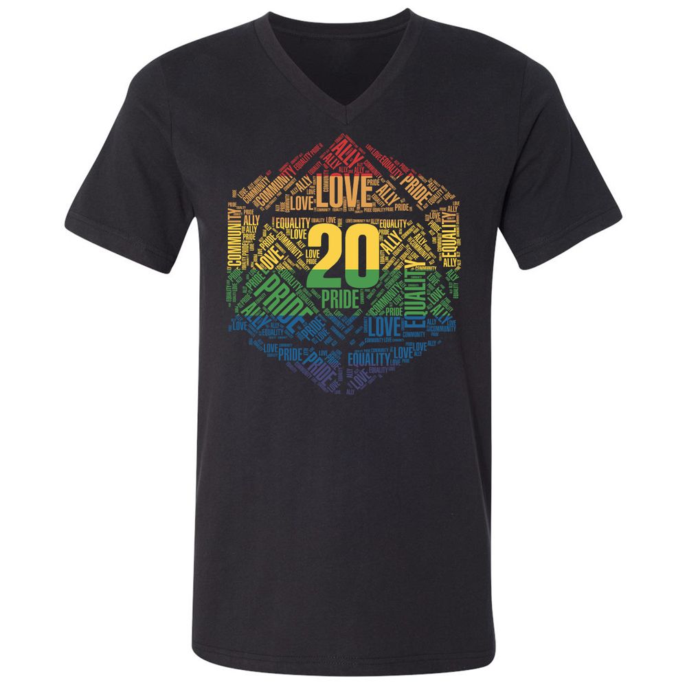 D20 Pride Unisex V-Neck T-Shirt - Black - 1
