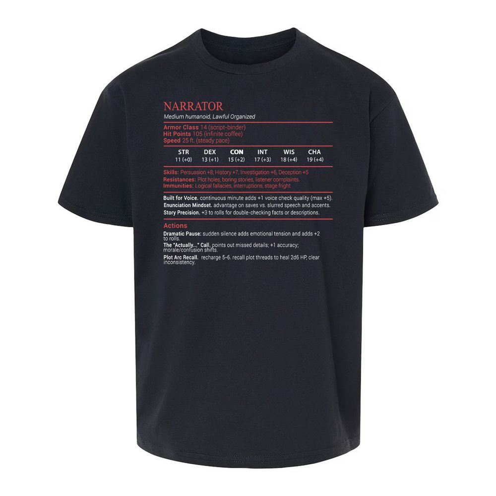 Narrator Stats Block - Black - 1