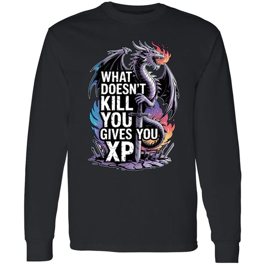 What Doesn't Kill You Dragon Long Sleeve T-Shirt - Black - 1