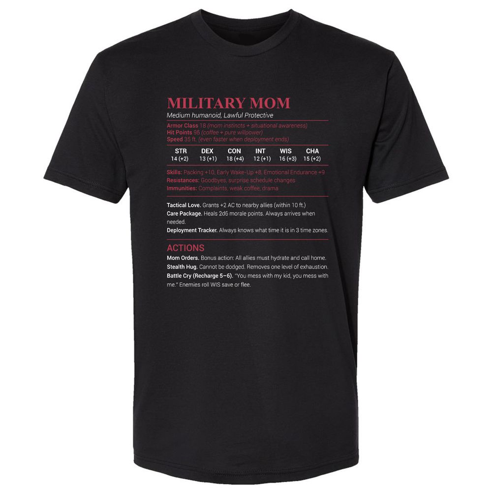 Military Mom Premium Unisex T-Shirt - Black - 1