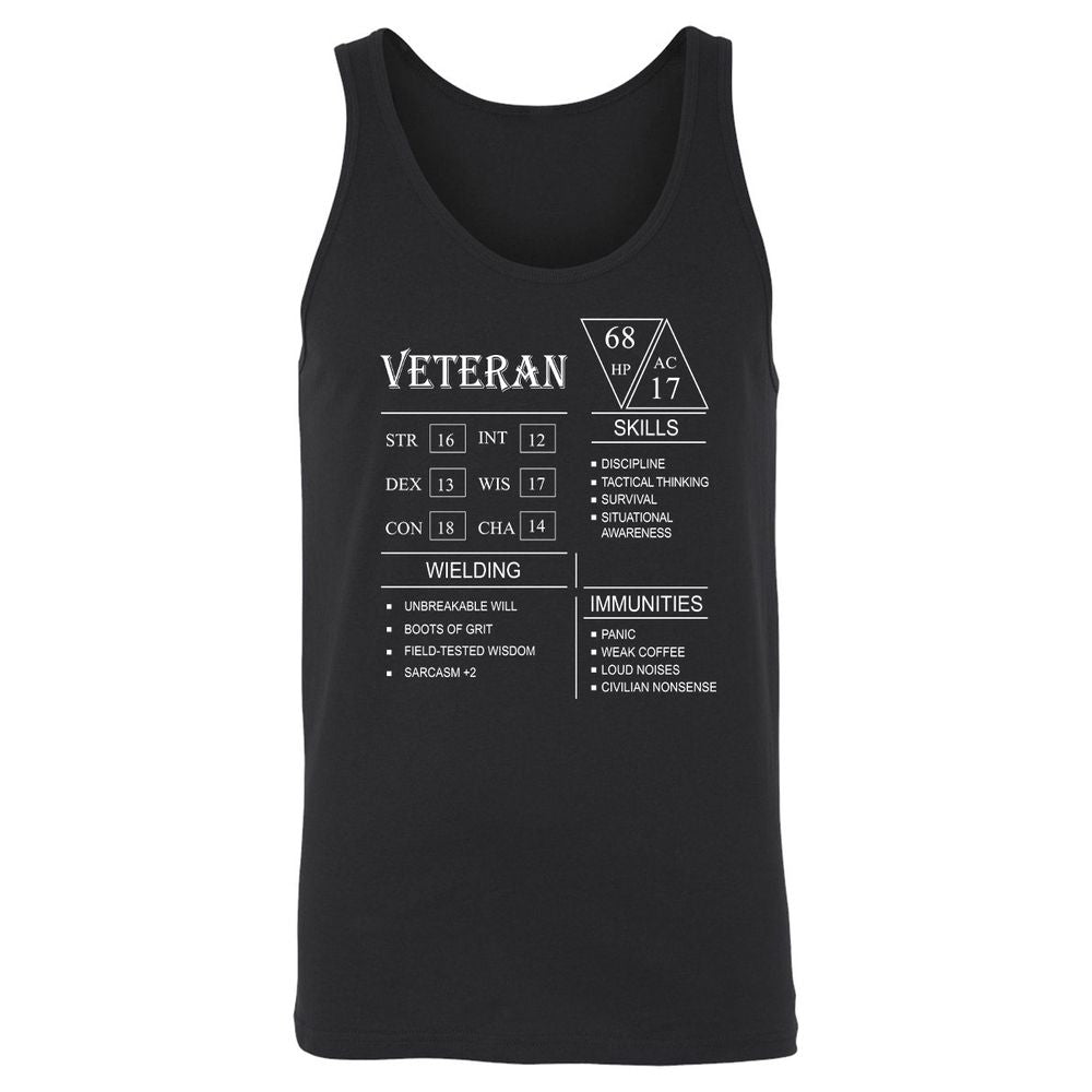 Veteran New Unisex Jersey Tank - Black - 1