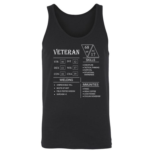 Veteran New Unisex Jersey Tank - Black - 1
