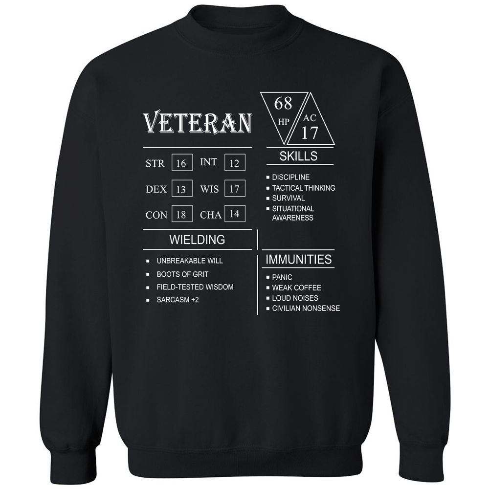Veteran New Classic Unisex Sweatshirt - Black - 1