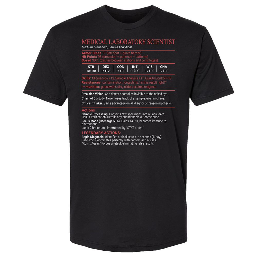 Medical Laboratory Scientist Stats Block - Black - 1