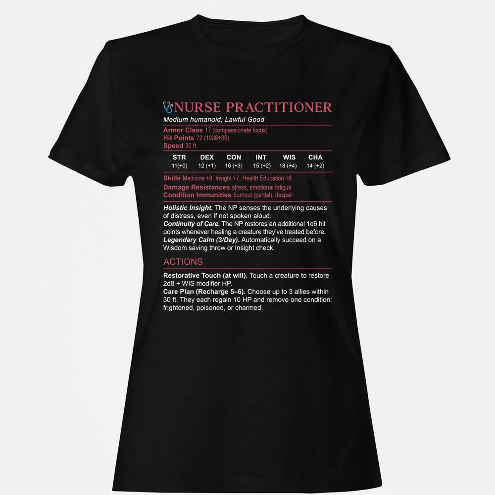 Nurse Practitioner Stats Women's T-Shirt - Black - 1