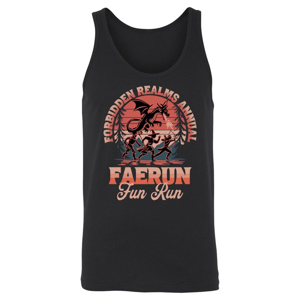 Faerun Fun Run Unisex Jersey Tank - Black - 1