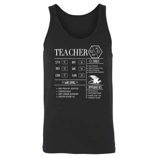 Teacher New Unisex Jersey Tank - Black - 1