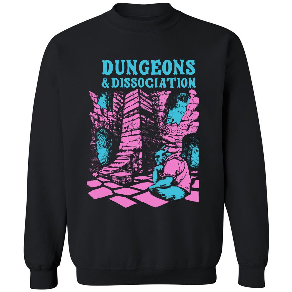 Dungeons And Dissociation Classic Unisex Sweatshirt - Black - 1