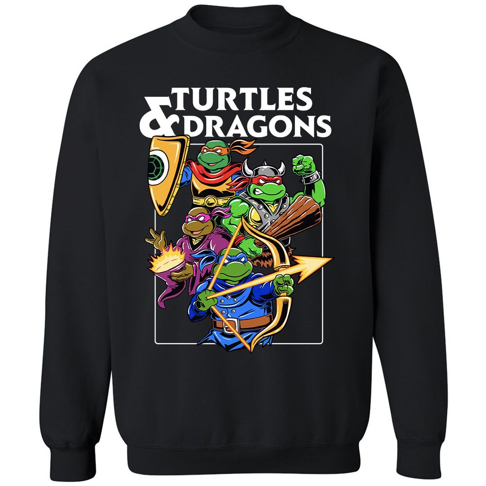 Turtles & Dragons Classic Unisex Sweatshirt - Black - 1