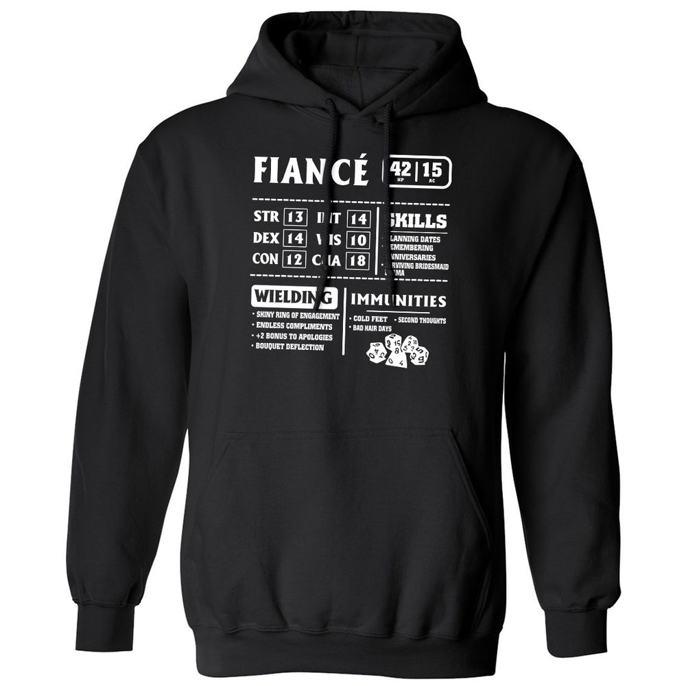 Fiance Stats Classic Unisex Hoodie - Black - 1