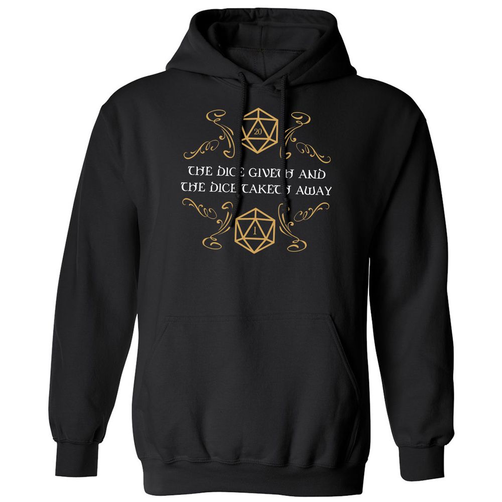The Dice Giveth and Taketh Away Natural 20 and Critical Fail Classic Unisex Hoodie - Black - 1
